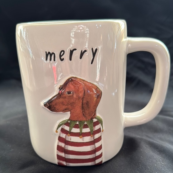Rae Dunn NWOT 20oz MERRY Dachshund Mug - Picture 1 of 1